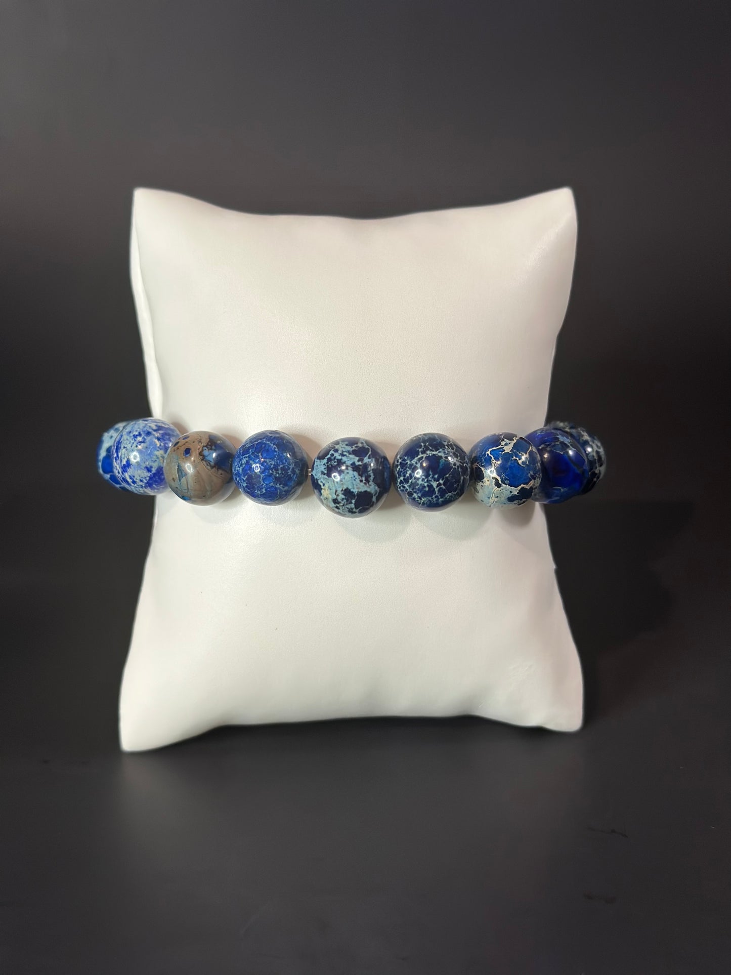 Tranquility Blue Imperial Jasper Bead Bracelet