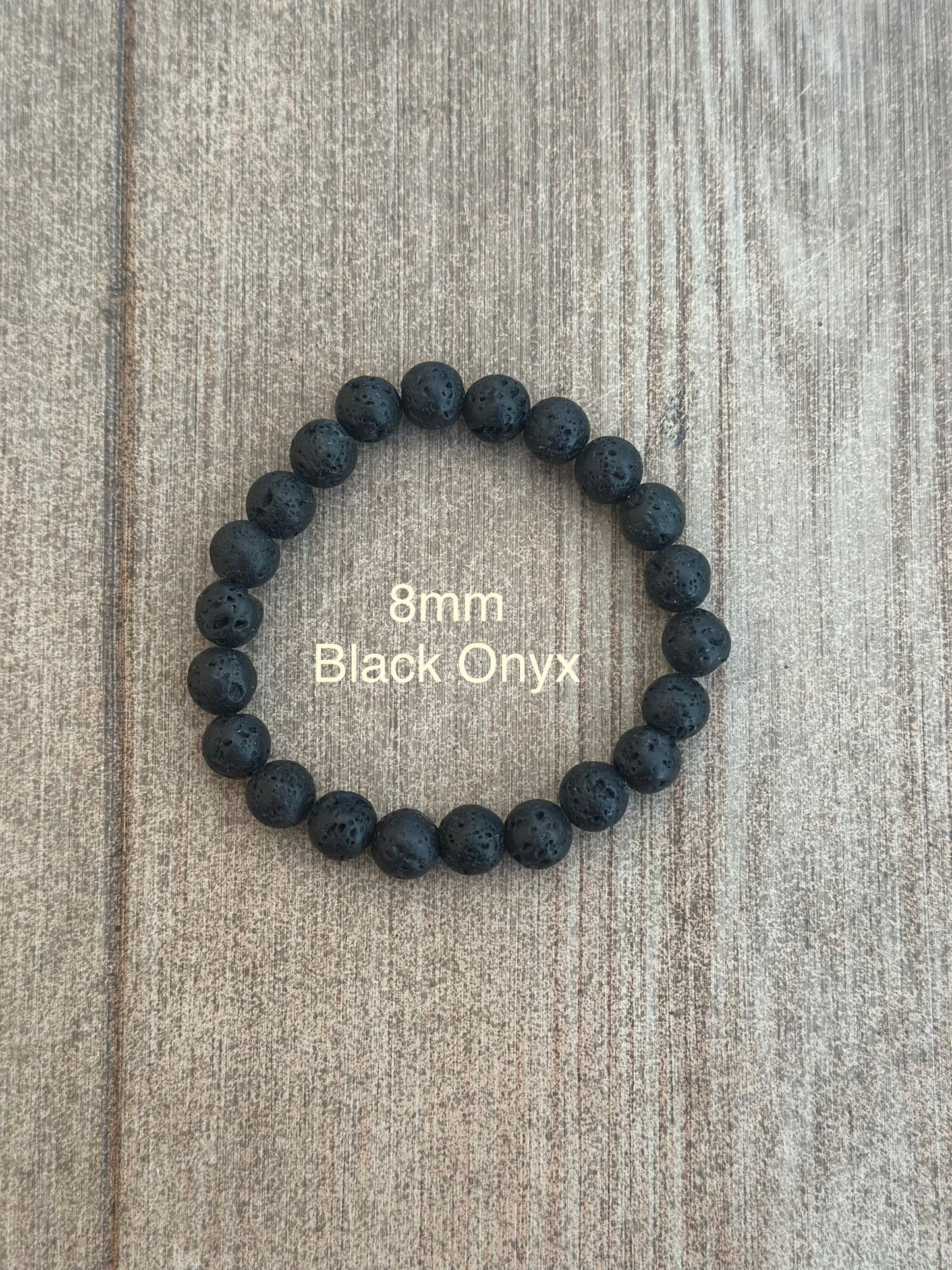 Grounding Energy- Black Onyx + Black Lava Bead Bracelet