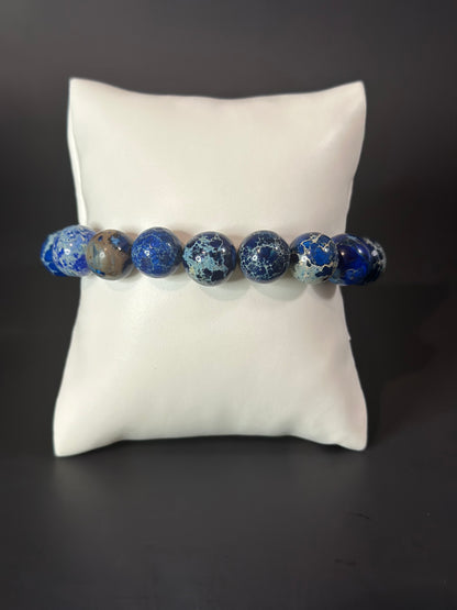 Tranquility Blue Imperial Jasper Bead Bracelet