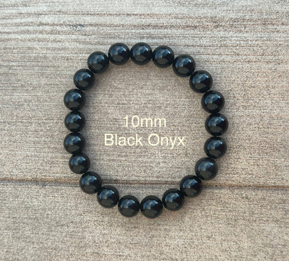 Grounding Energy- Black Onyx + Black Lava Bead Bracelet