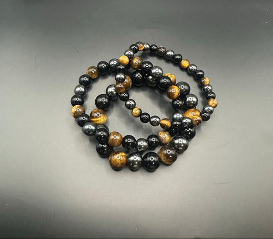 Triple Protection, Hematite, Black Onyx, Tiger’s Eye