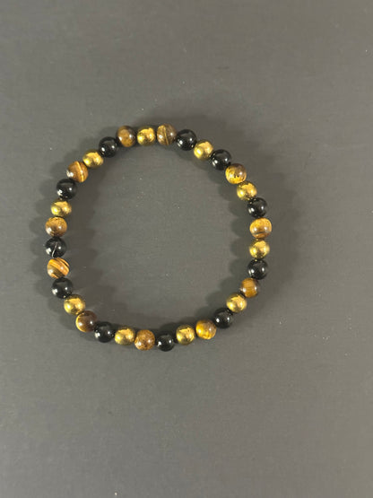 Triple Protection, Gold Hematite, Black Onyx, Tiger’s Eye