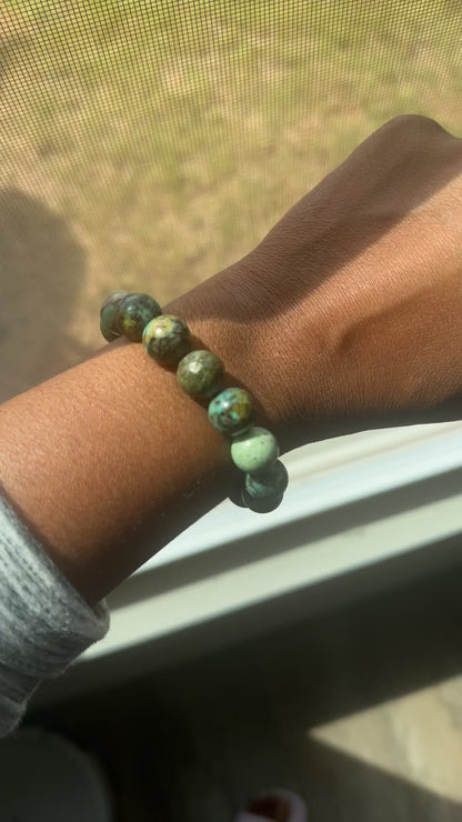 Spiritual Growth-African Turquoise Bead Bracelet